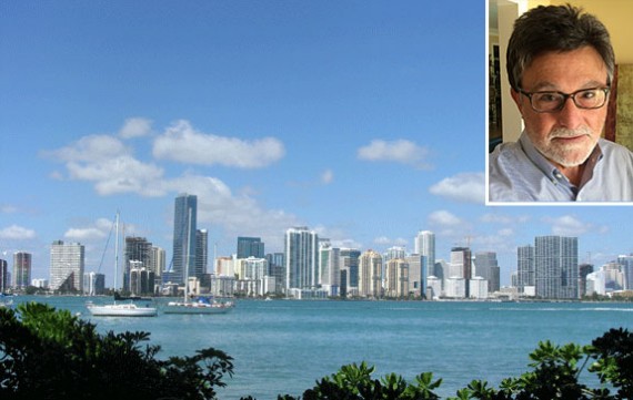 A shot of Miami's skyline and Joshua Dubin