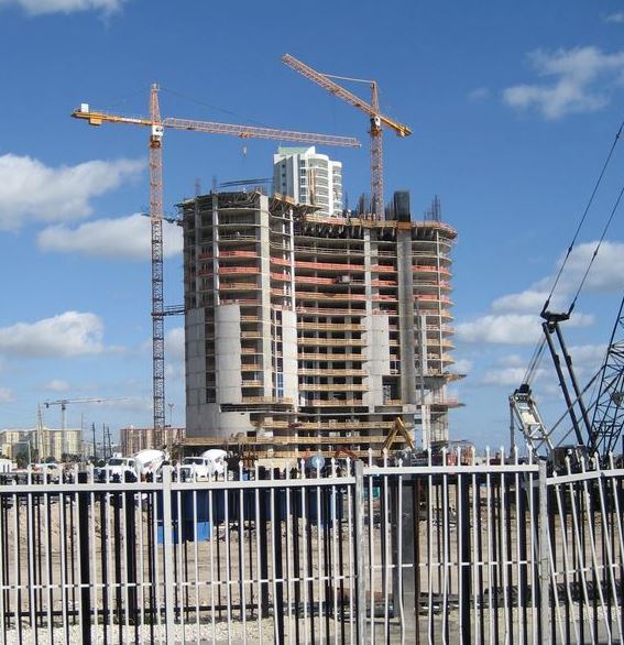 A shot of construction in North Miami Beach
