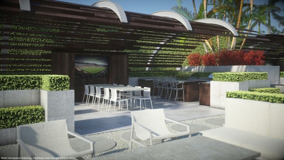 Rendering of Paramount Miami Worldcenter's grill park