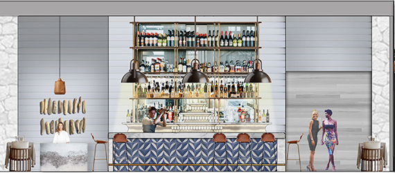 Rendering of the bar on the second floor