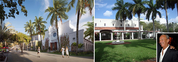 Rendering of Miami Beach Community Church, future retail site and David Edelstein
