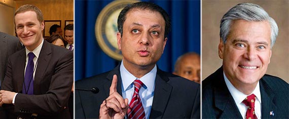 From left: Rob Speyer, Preet Bharara and Dean Skelos