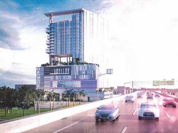 A rendering of the Triptych mixed-use project proposed for Midtown Miami