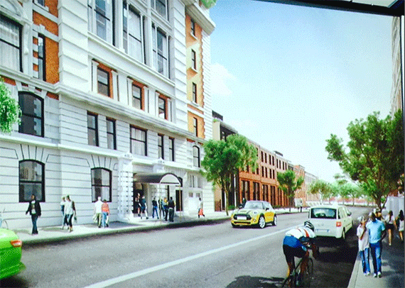 Rendering of Amity Street townhouses (credit: FXFOWLE)