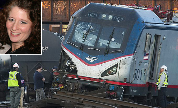 Amtrak derailment in Philadelphia (inset: Laura Finamore)