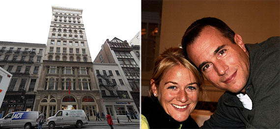 From left: 158 Mercer Street in Soho and Stephanie Mack with Mark Madoff