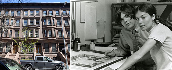 From left: 37 West 70th Street and Jane and Jann Wenner in the 1960s (credit: Baron Wolman)