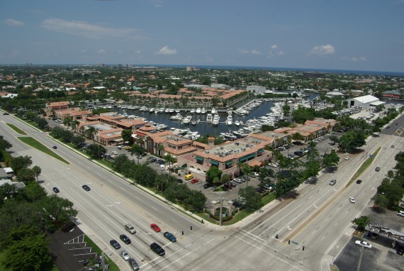 The PGA Marina in Palm Beach Gardens and the abutting mixed-use building