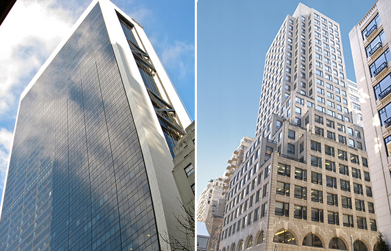 From left: 9 West 57th Street and 667 Madison Avenue in Midtown