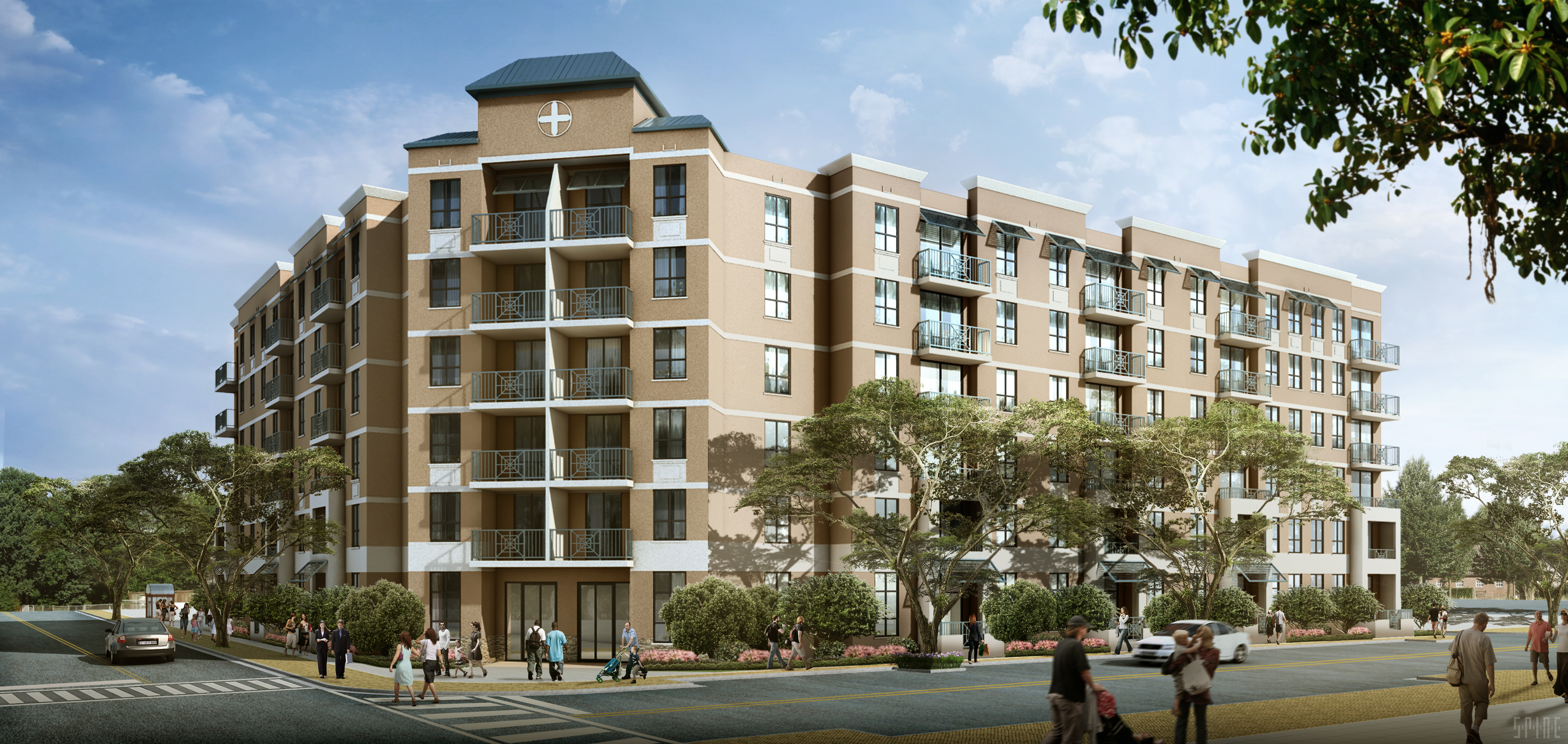 Rendering of the Courtside Family Apartments