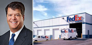 From left: Flint McNaughton and a FedEx distribution center