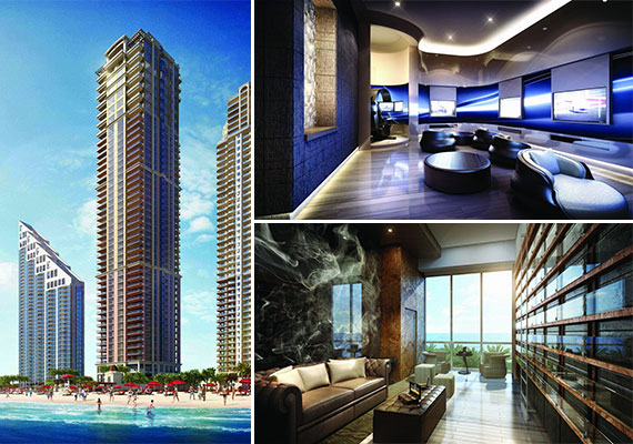 Renderings of the newly built Mansions at Acqualina condo tower in Sunny Isles Beach (Credit: Neoscape)