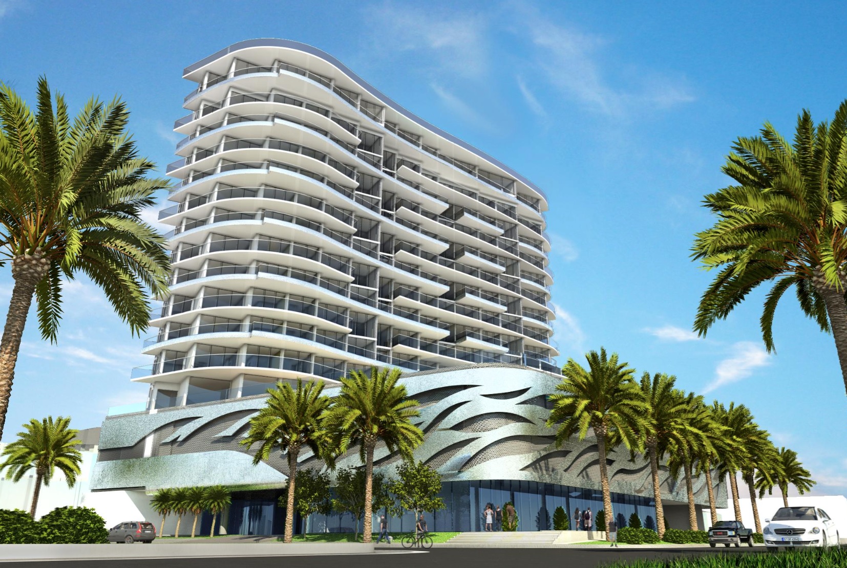 Artist rendering of redesigned Verzasca condominium proposed at 17550 Collins Avenue in Sunny Isles Beach.