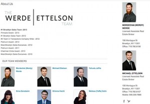 A screenshot of the Werde/Ettelson Team on Douglas Elliman's website Monday 