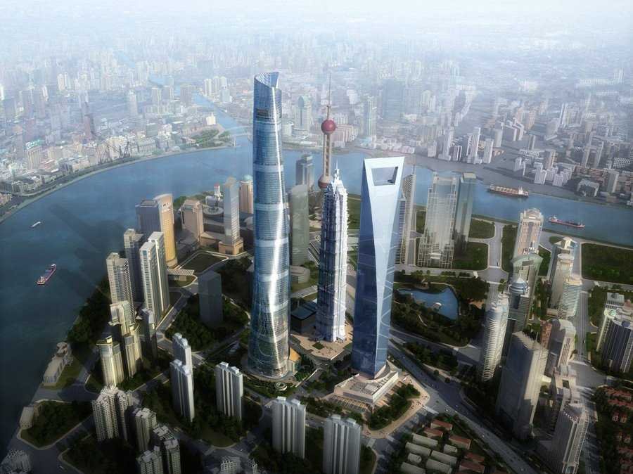 Rendering of the Shanghai Tower in Shanghai, China
