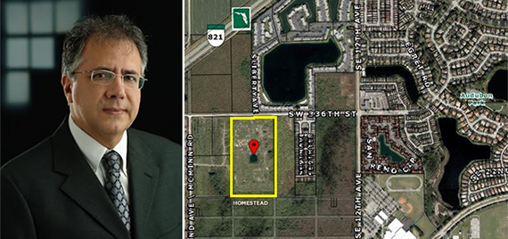 eduardo caballero vice president of jaxi builders, and the vacant land Jaxi sold in Homestead