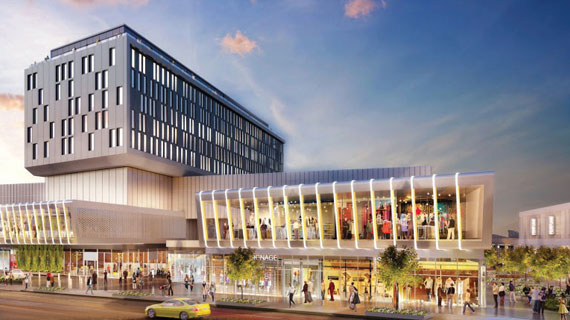 A rendering of the Empire Outlets mall under construction in St. George, Staten Island.