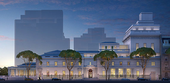 A rendering of the proposed expansion at the Frick Collection on the Upper East Side