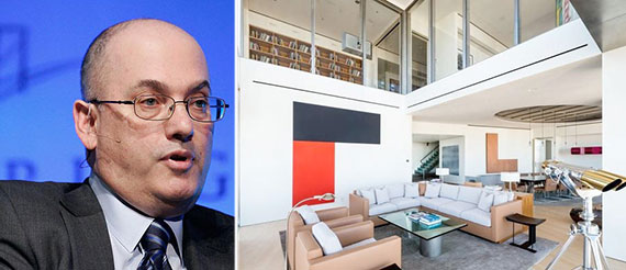 From left: Steve Cohen and his penthouse at One Beacon Court