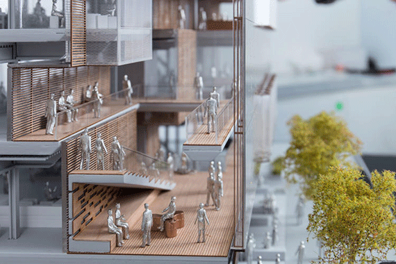 Model of Uber's San Francisco campus (credit: SHoP Architects)