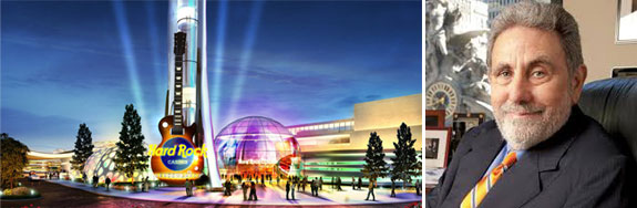 A rendering of the casino and Jeff Gural