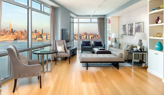 At $3.2 million, this three-bedroom condo at the W Hotel and Residences is Hoboken’s most expensive listing.