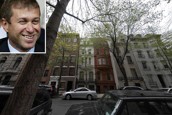 11-15 East 75th Street on the Upper East Side (inset: Roman Abramovich)