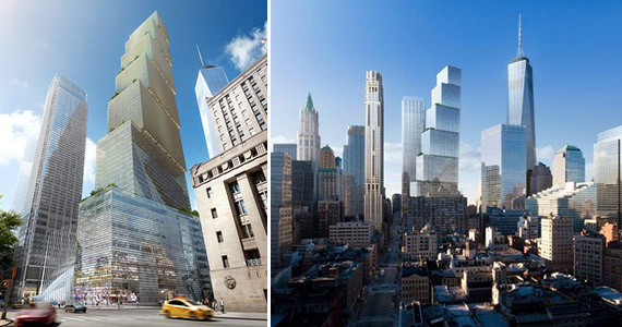 Renderings of 2 World Trade Center in Lower Manhattan (credit: DBOX)