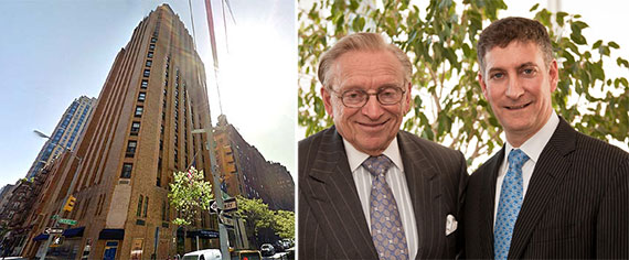 From left: The Beekman Tower at 3 Mitchell Place and Larry Silverstein and Marty Burger