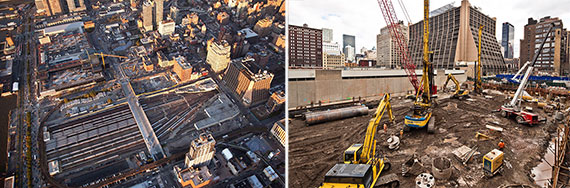 Construction at Hudson Yards on the Far West Side