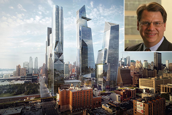 A rendering of Hudson Yards and BCG chief executive officer Rich Lesser