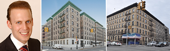 From left: Meyer Orbach, 320 Manhattan Avenue and 550 West 184th Street