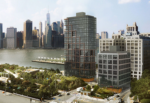 Rendering of the Pier 6 development at Brooklyn Bridge Park (credit: ODA)