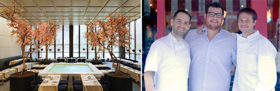 The Four Seasons' Pool Room, and restauranteurs Mario Carbone, Rich Torrisi and Jeff Zalaznick
