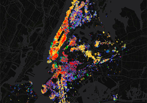Fluctuations in the city's rent-regulated apartments since 2007 (credit: docker4data)