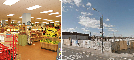 From left: Trader Joe's in Union Square and 206 Kent Avenue in Williamsburg