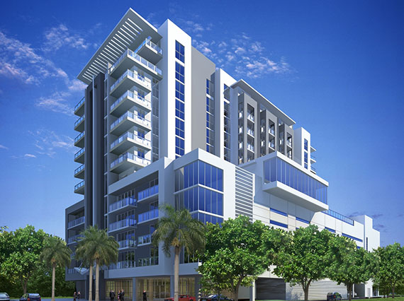 A rendering of the Mile apartment tower