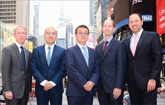 Kuafu Properties’ team now includes, from left: Christopher Sameth, Shang Dai, Zengliang “Denis” Shan, Jeffrey Dvorett and Stephen Muller. The company went into contract to buy a $300 million site last month.