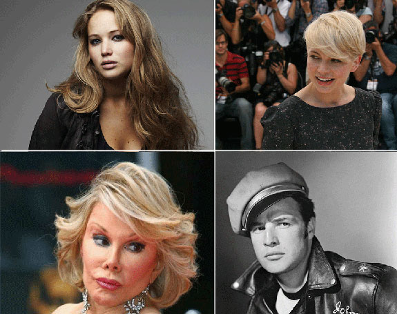 Jennifer Lawrence, Michelle Williams, Joan Rivers and Marlon Brando