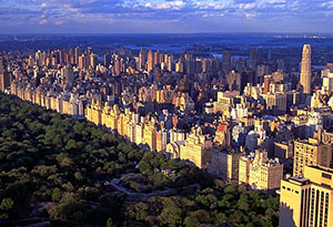 Aerial view of Upper East Side