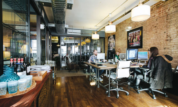 An office at the WeWork location at 1 Little West 12th Street in the Meatpacking District