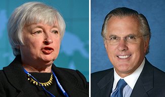 From left: Janet Yellen and Richard Fisher