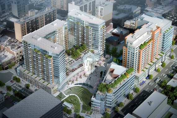 Flushing Commons, rendering by Conway+Partners via the New York Times