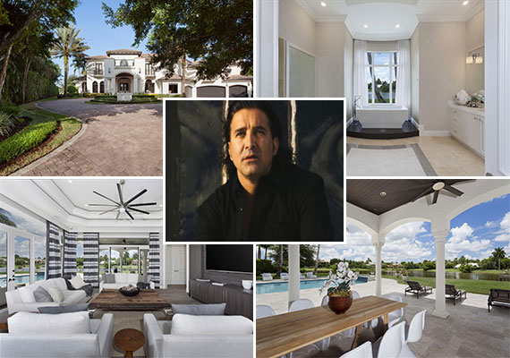 The home at 8812 Twin Lake Drive (Credit: © Edward Butera | ibi designs inc. | Boca Raton | Florida) and Scott Stapp, former Creed lead vocalist (Credit: creative commons user Lunchbox LP)