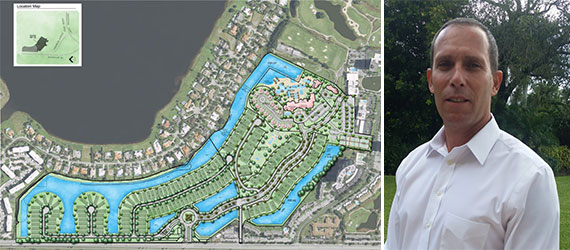 A site plan for the Banyan Cay Resort &amp; Golf Club and Sam Bauer, who is heading the project