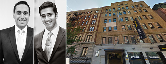From left: Certes Partners' Elan Hakimian, Sunder Jambunathan and 214-218 West 95th Street on the Upper West Side