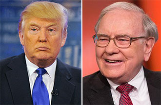 From left: Donald Trump and Warren Buffett