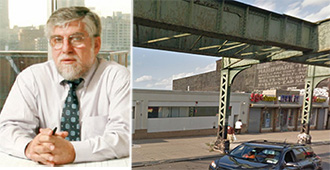 From left: Karl Fischer and 1123 Myrtle Avenue in Bedford-Stuyvesant