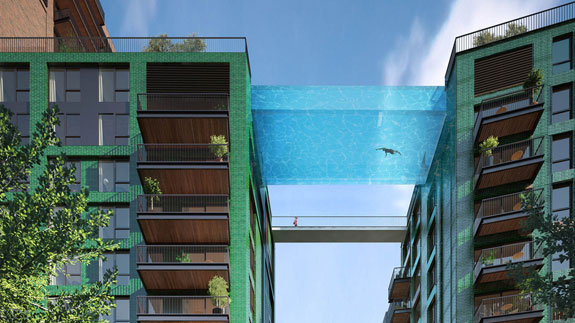 A rendering of London's forthcoming "sky pool"