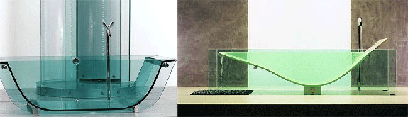 Glass bathtubs